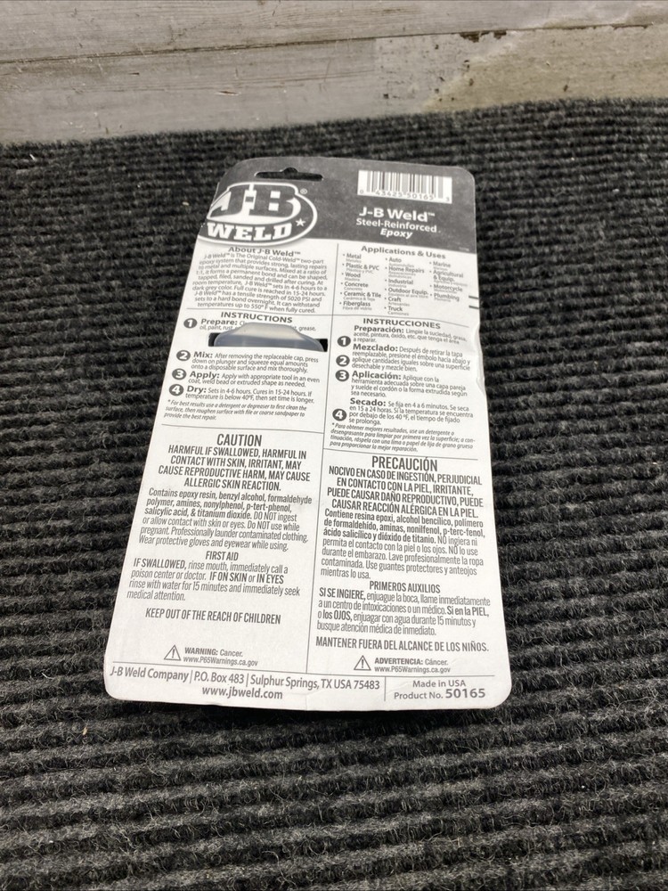 J-B Weld 50165 25ml Epoxy Syringe, Plain