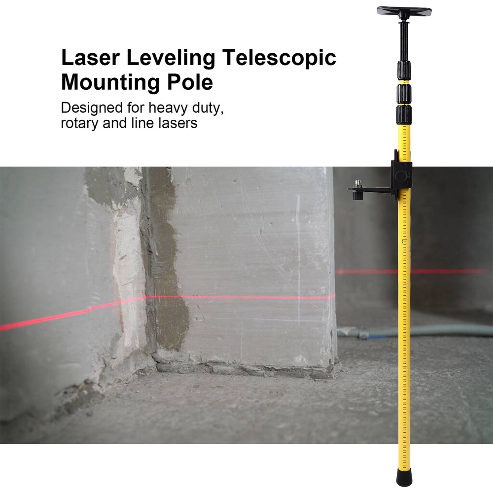 2.8M Leveling Telescoping Pole Adjustable Mounting Pole For Line Lasers