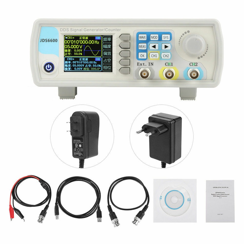 Digital DDS Dual-channel Function Signal Waveform Generator Frequency Meter 60Mh