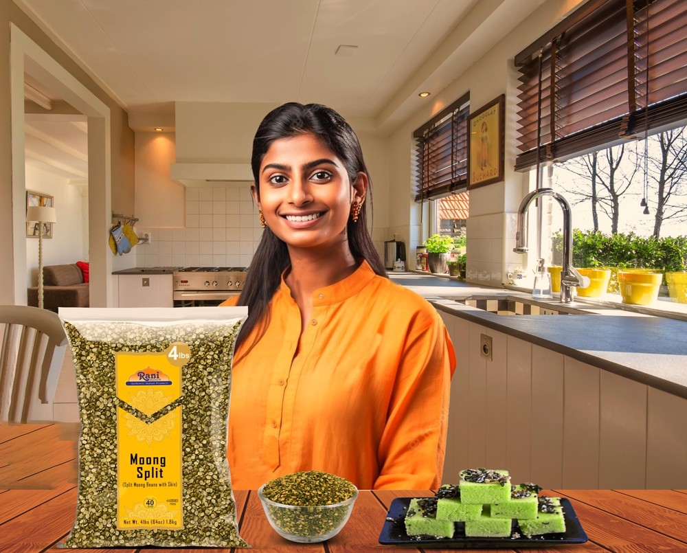 Rani Moong Split 4lbs (1.81kg) (Split Moong Beans with skin)
