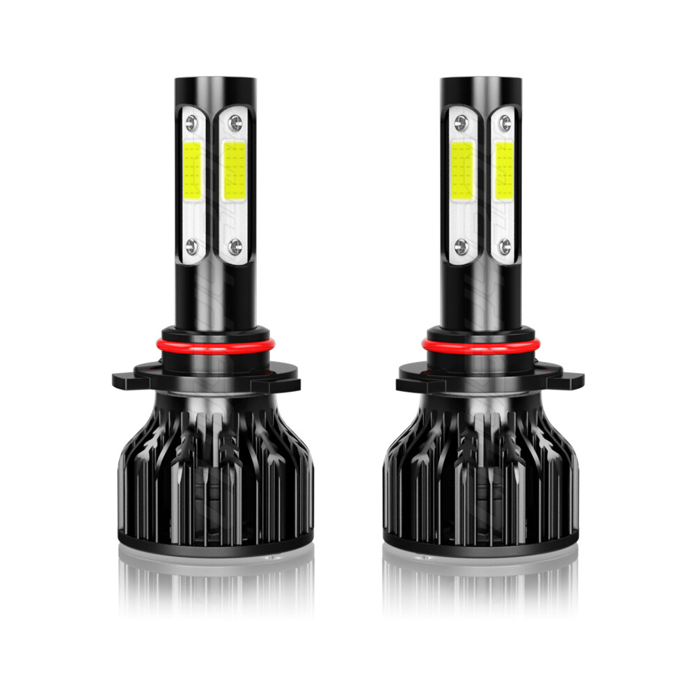 10000K 9012 HIR2 LED Headlight Bulbs Kit High Low Beam Super Bright Combo White