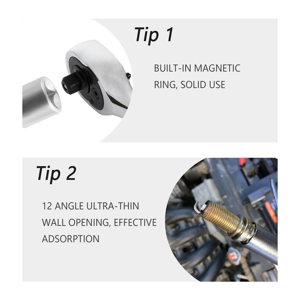 Extended Spark Plug Socket 14mm 16mm Removal Installer hardware set