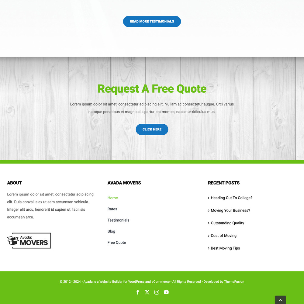 Movers Website Design with Free VPS Web Hosting and Installation