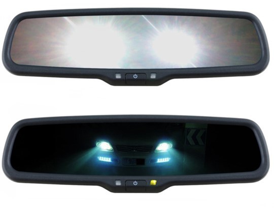 GENTEX 455 / Autodim Rearview Mirror with RED Hidden Compass