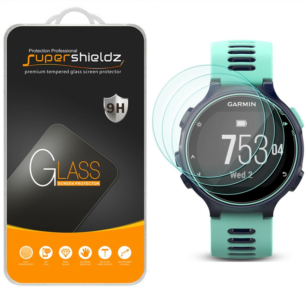 3-Pack Supershieldz Tempered Glass Screen Protector for Garmin Forerunner 735XT