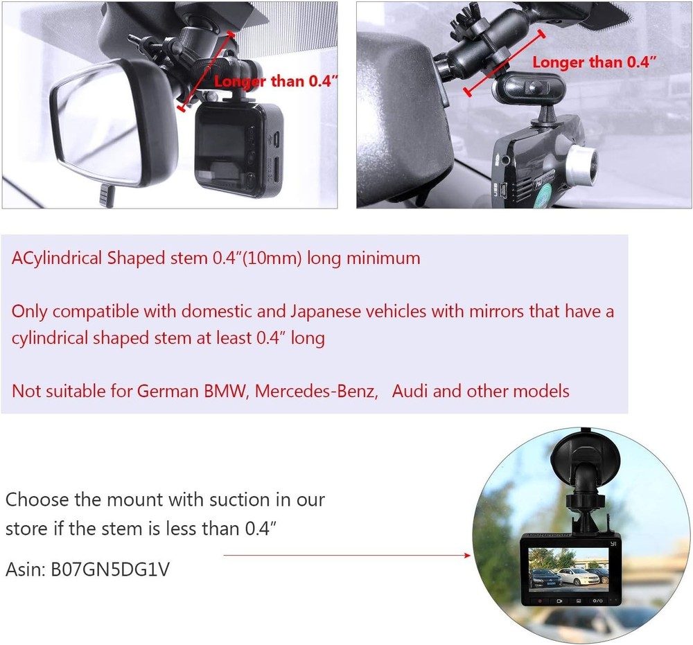 Dash Cam Mirror Mount with 16 Adjustable Joints for Enhanced Visibility