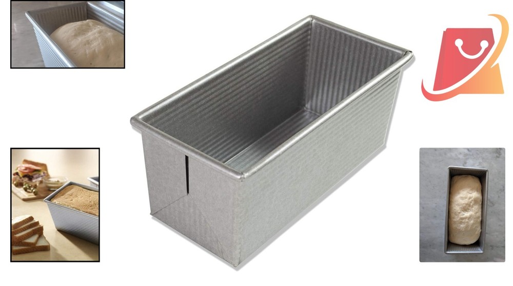 Bakeware Pullman Loaf Pan Small Aluminized Steel Oven Safe 9x4
