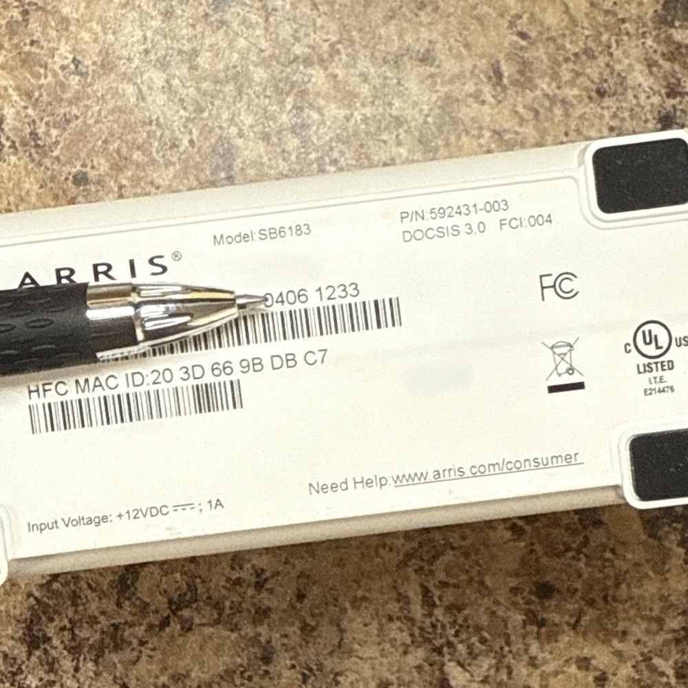 Arris SURFboard SB6183 Modem Cable