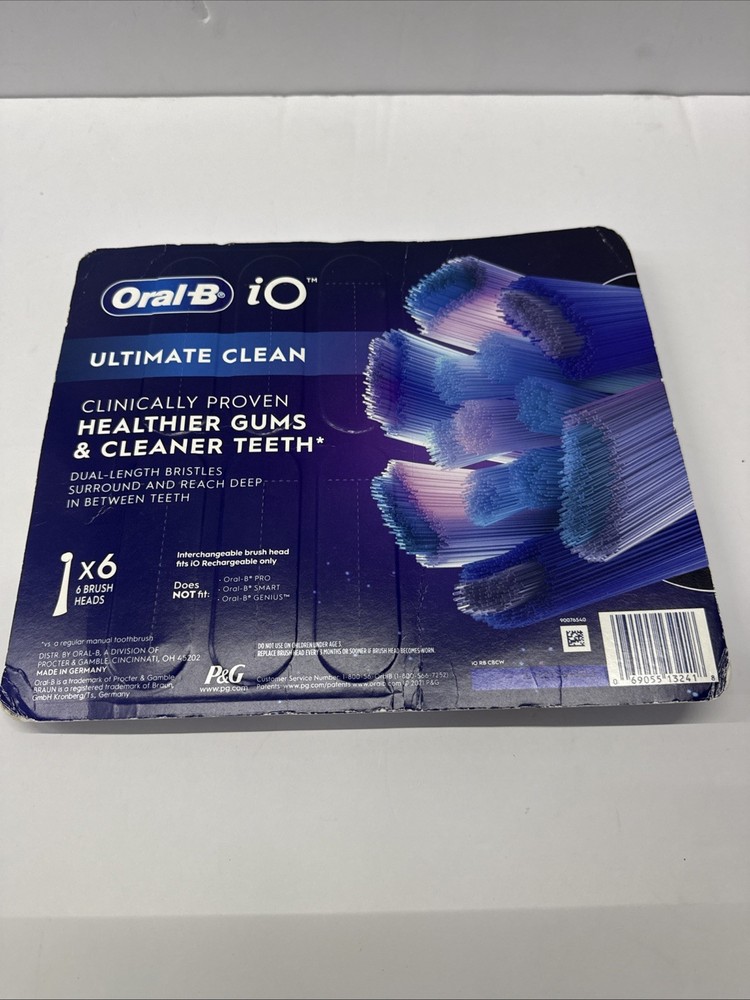 Oral-B iO Toothbrush Replacement Head - ( 6 Pack (3) White & (3) Black