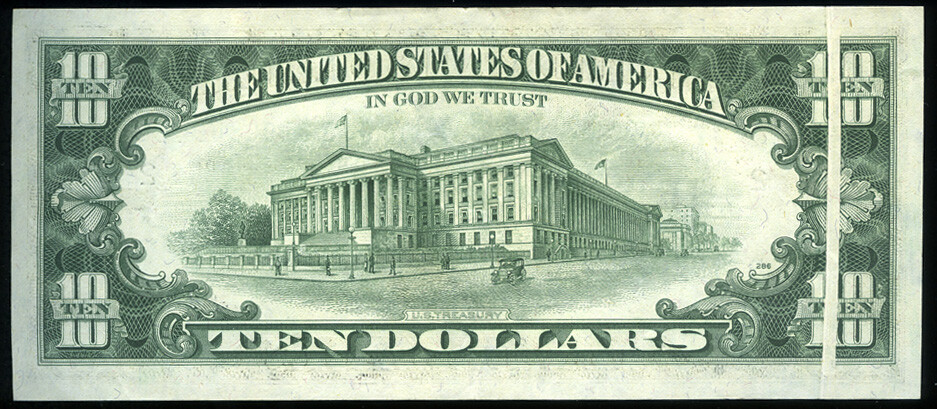 $10.00 1977 FRN Gutter Error Front and Reverse Almost Uncirculated **LOOK**