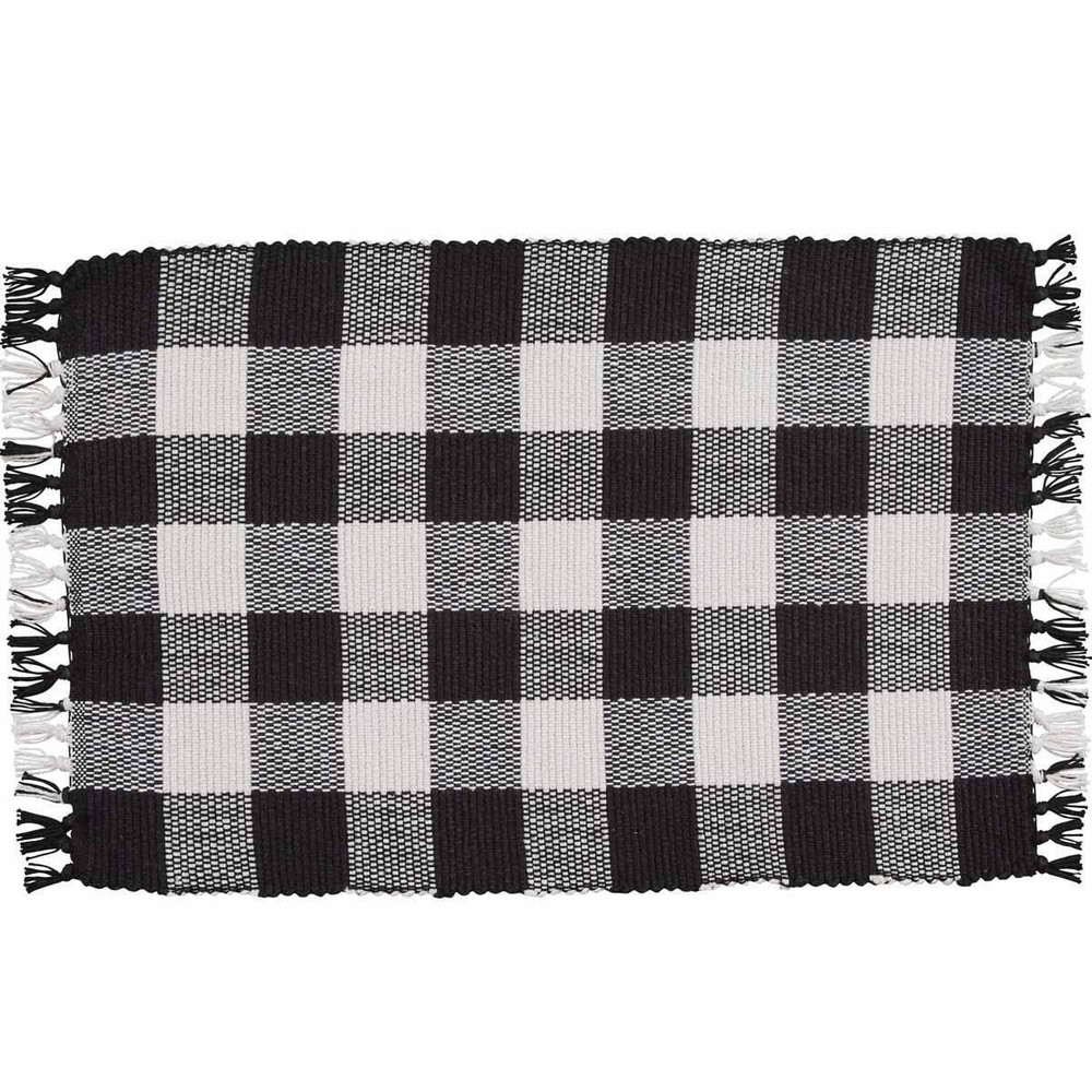 Buffalo Black and White Check Yarn Placemats