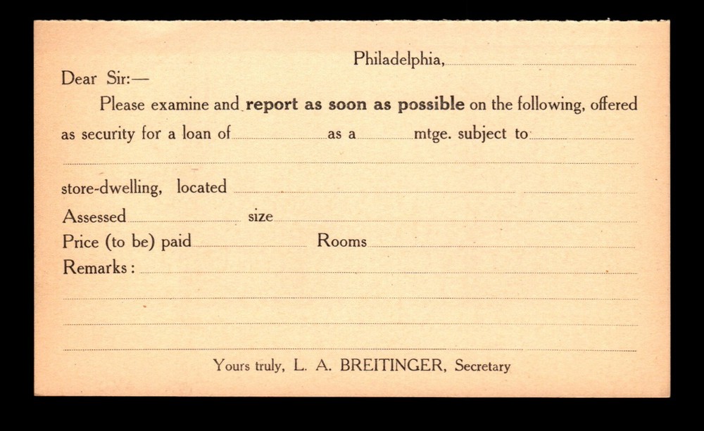 UY6 Reply Half Pre-Printed Unused - L26304