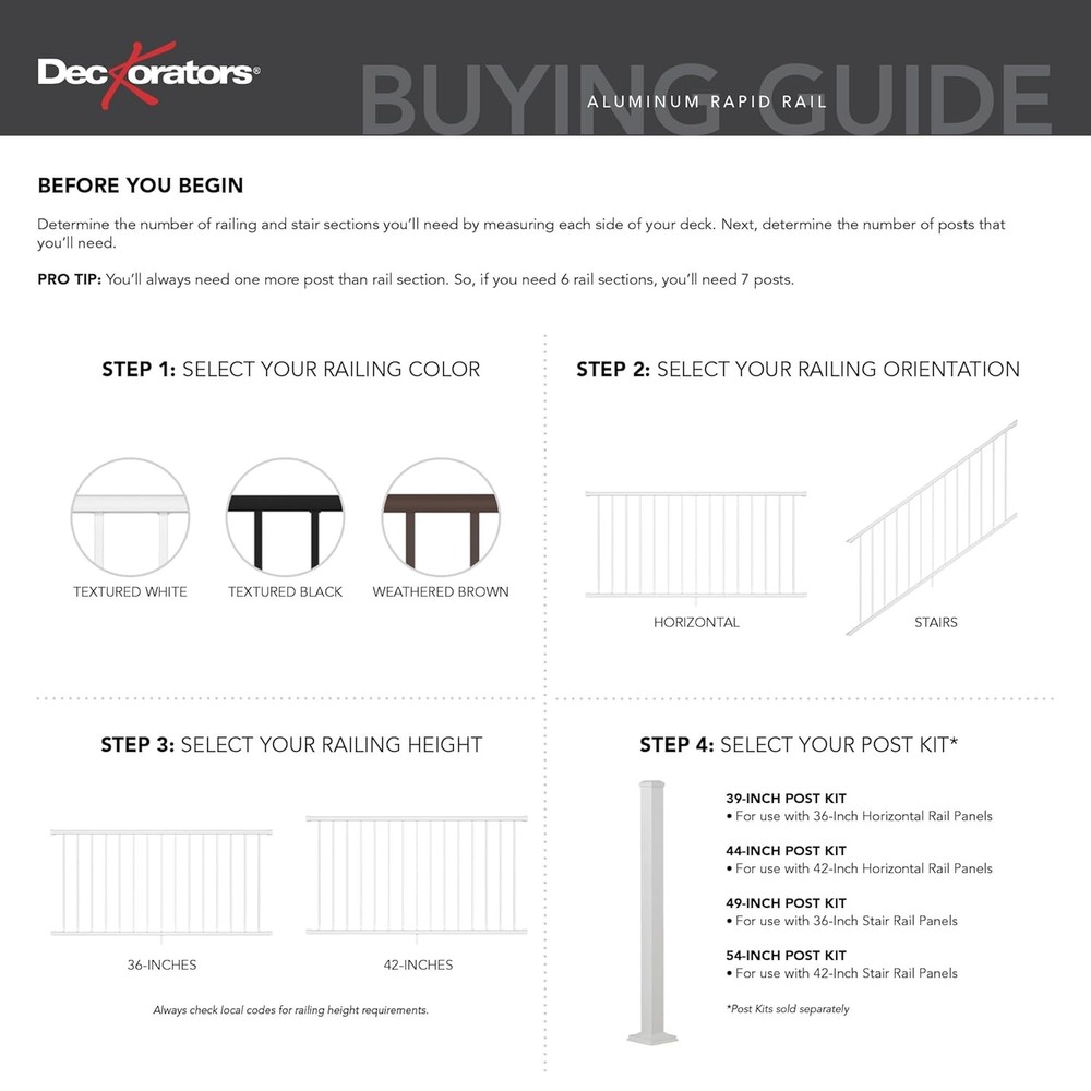 Deckorators 36 in. Weathered Brown Aluminum Rapid Rail Gate Conversion Kit