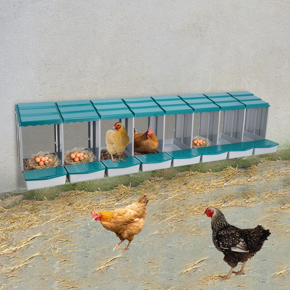 8-Compartment Chicken Nesting Box Chicken Laying Boxes with Egg Collection