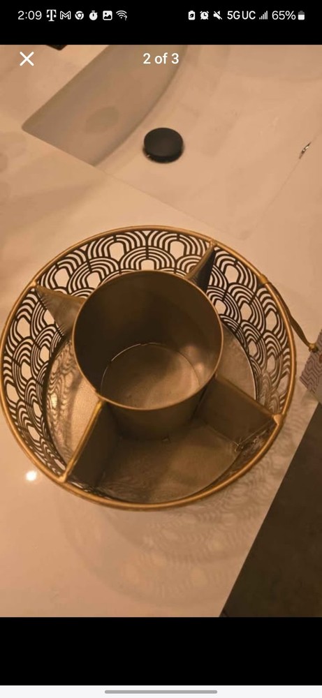 Papyrus Gold Makeup/ Bathroom Caddy