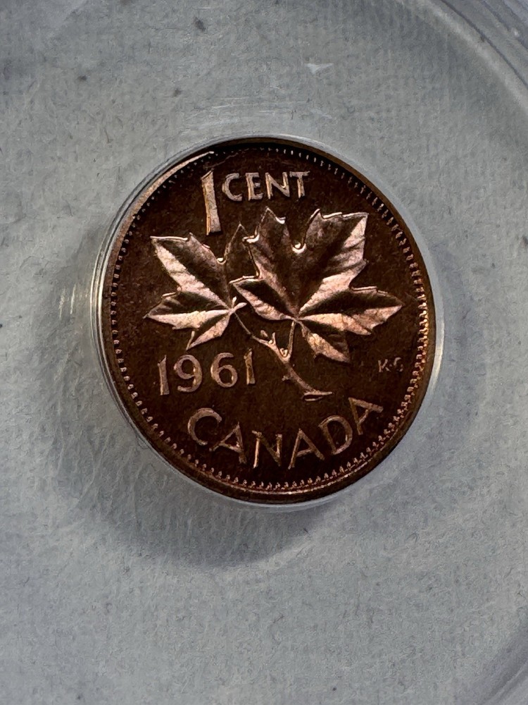 1961 Canada 1 Cent Proof Like Graded MS 66 RD by ANACS