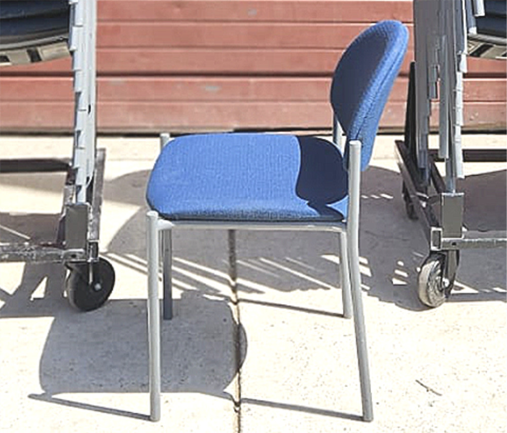 32 UNITS - TWO RACKS of 16 VERSA KI STACKABLE CHAIRS RACK ON WHEELS FREE SHIP