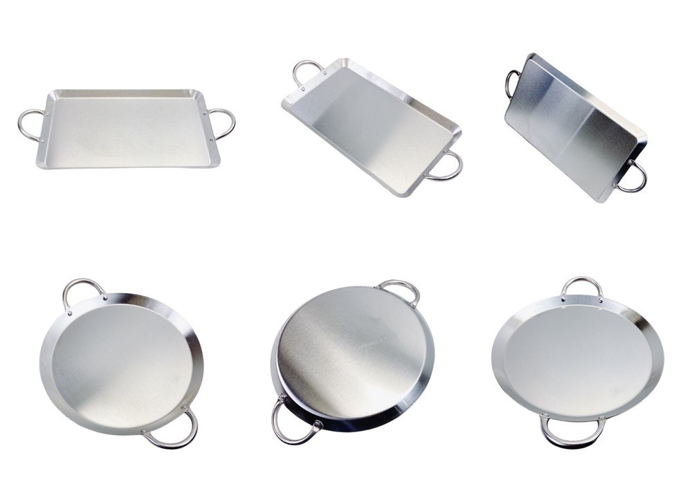 Stainless Steel Serving Platter Ottoman Tray for Kitchen, Dining Decor Display