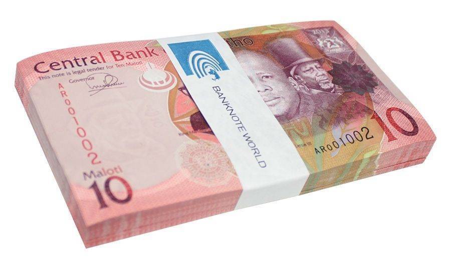 Lesotho 10 Maloti, 2013, P-21b, UNC X 100 PCS Bundle Pack