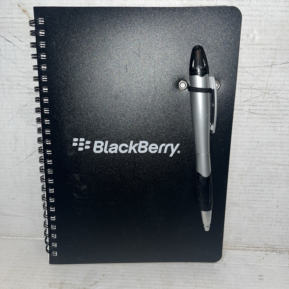 Rare BlackBerry Branded Spiral Lined Notebook & Pen