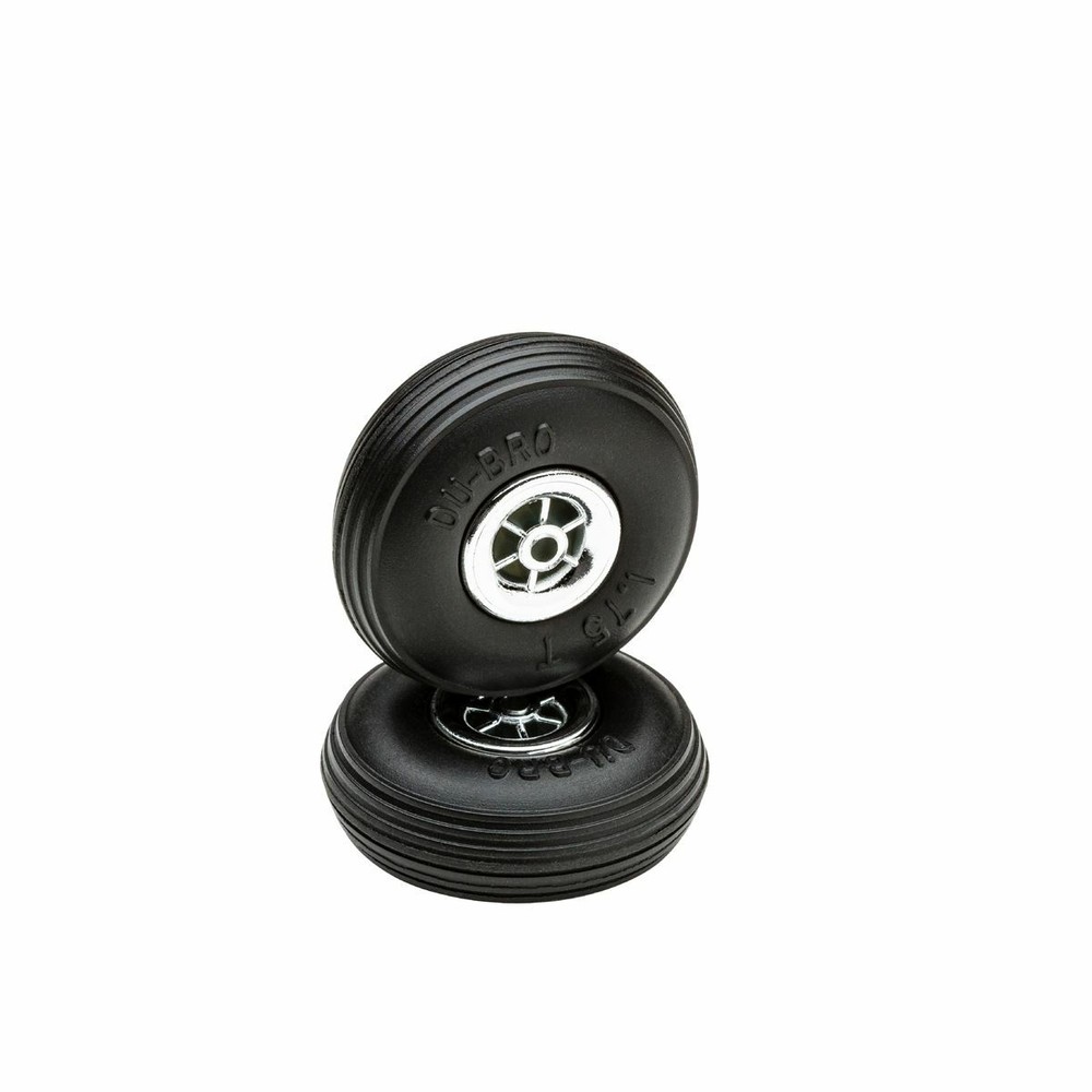 Dubro - 1-3/4" Diameter Treaded Tires on Chrome Wheels 2/pkg