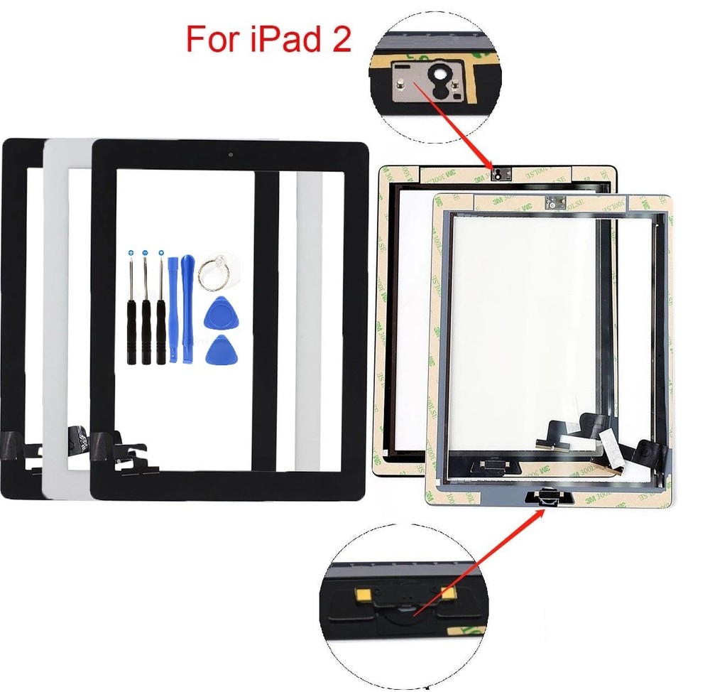 Screen Glass Digitizer replacement for iPad 2 A1395 A1397 A1396 with tools