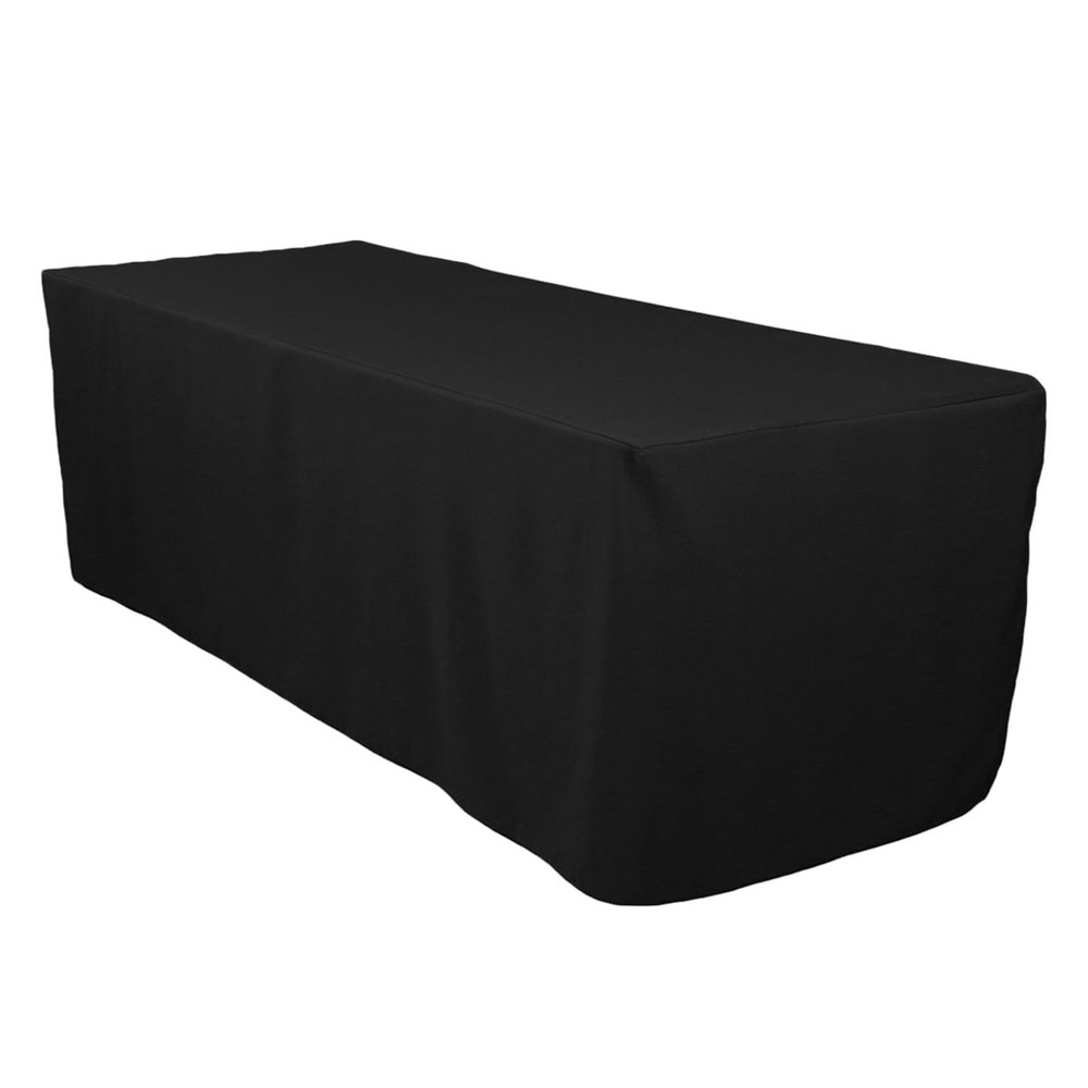 Fitted Black Polyester Tablecloths