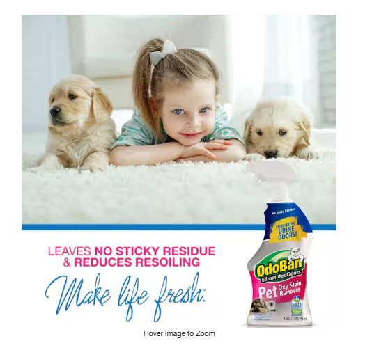 Pet Oxy Stain Remover Oxygen Activated Hydrogen Peroxide Pet Stain 32 oz.