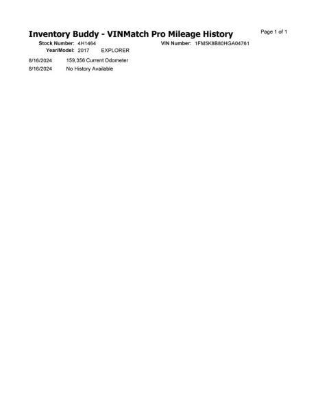 EXPLORER 2017 Speedometer 195763