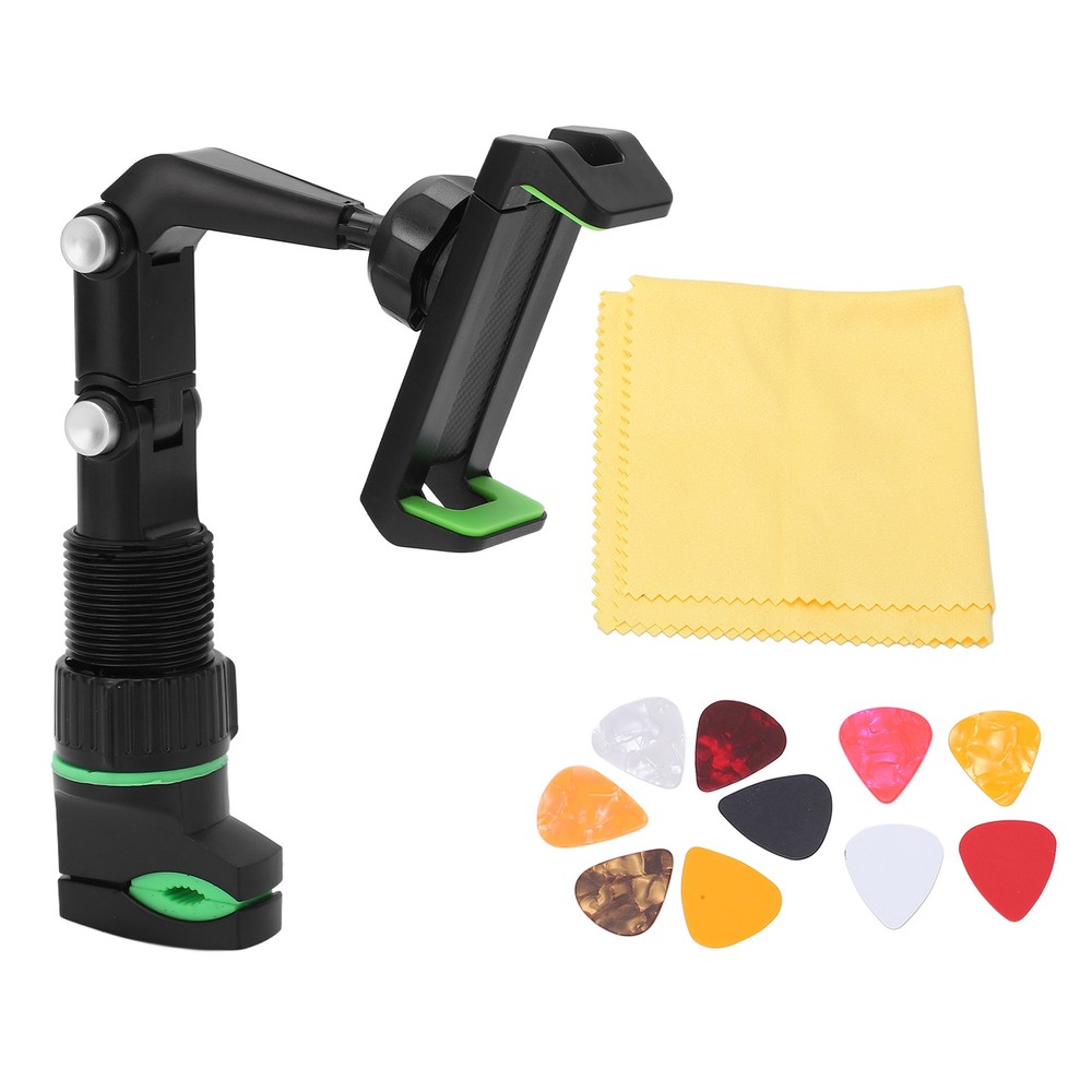 Instrument Bracket Stable Clamping Adjustable Angle Guitar Mount W/ Wipe Cloth