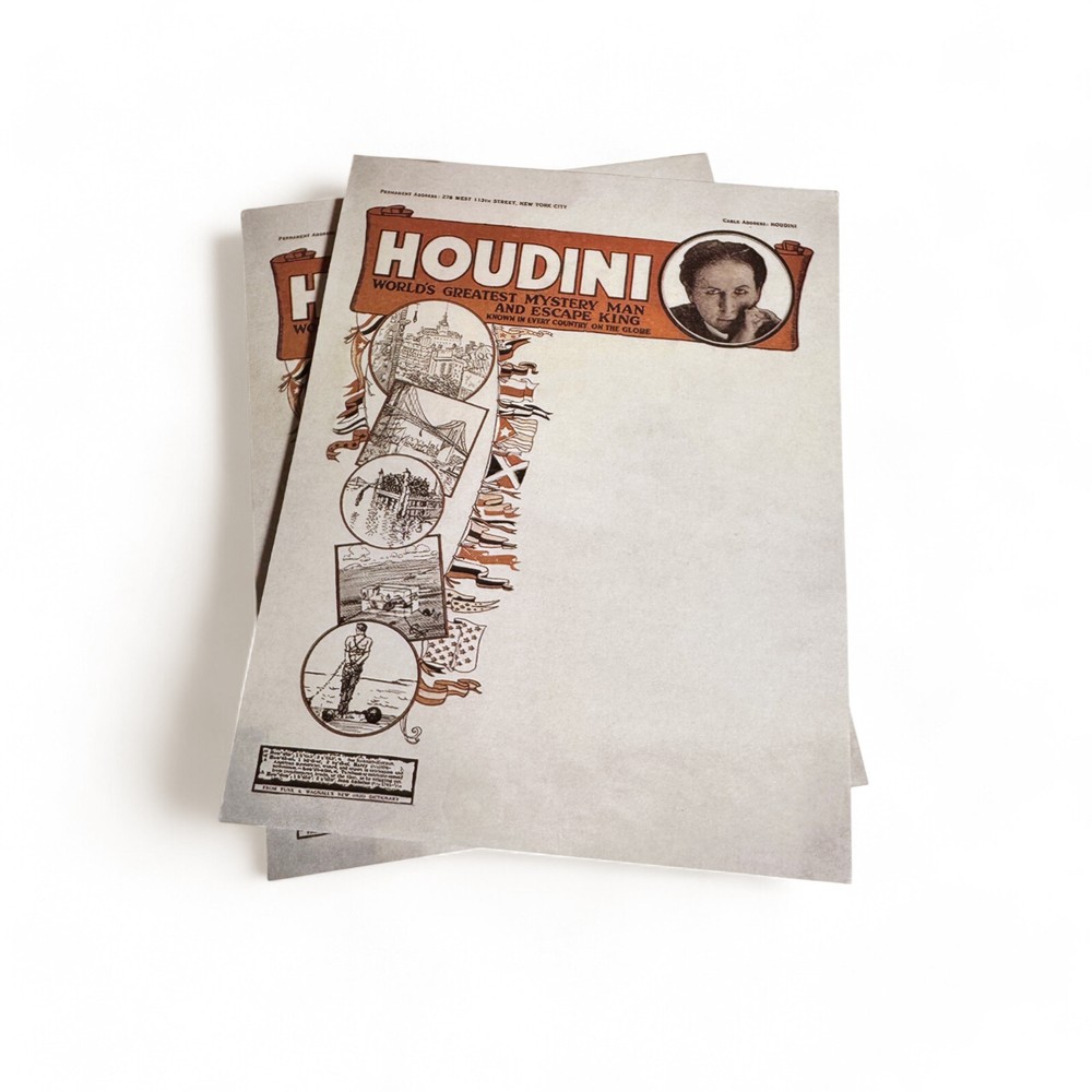 HOUDINI LETTERHEAD NOTEPAD  / Custom Magician's Notepad