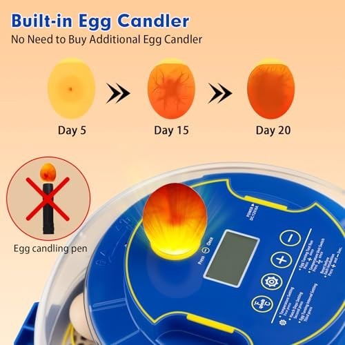 Automatic 18 Egg Incubator with Turner, Temp & Humidity Control for Hatching Egg