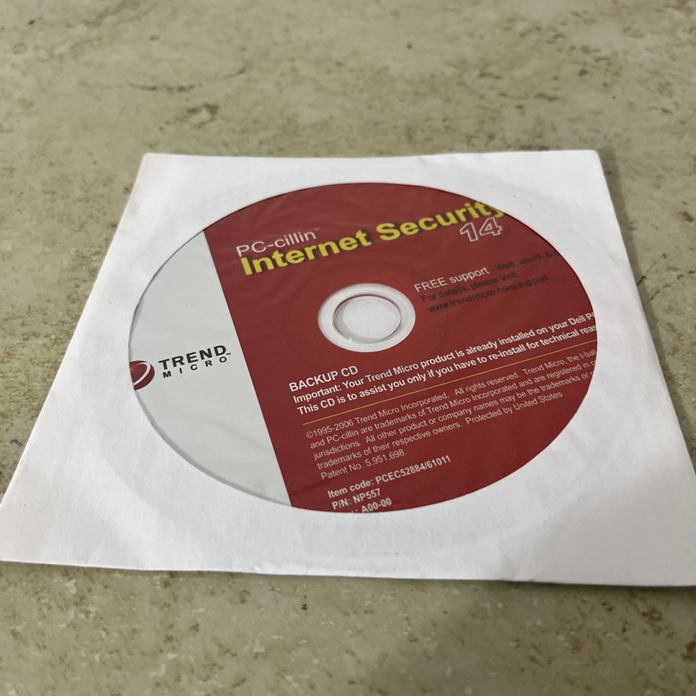 Trend Micro PC-cillin Internet Security 14 Backup CD Software Disc 0UP819