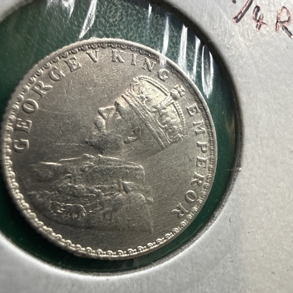 1928 B India 1/4 Rupee - excellent condition
