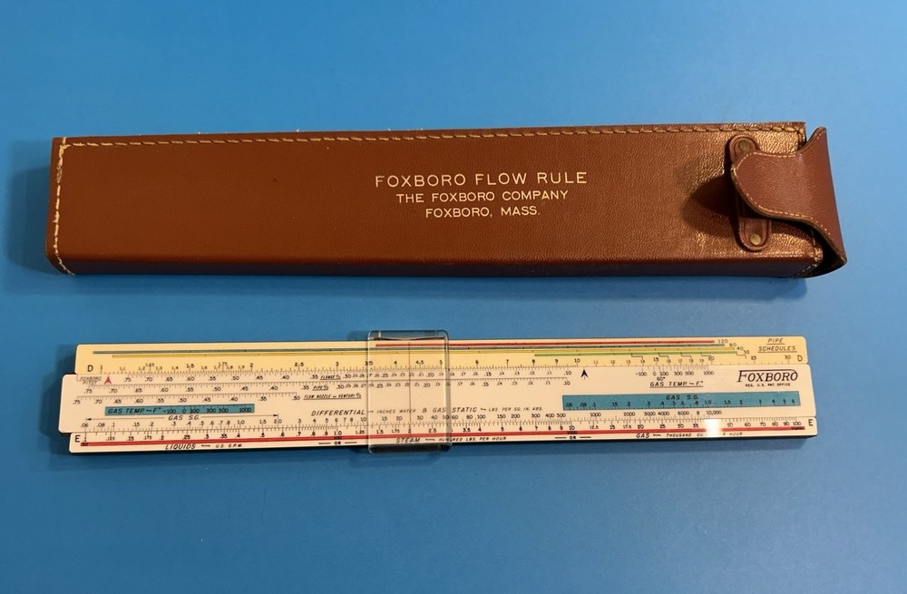 Foxboro Flow Slide Rule In Leather Case