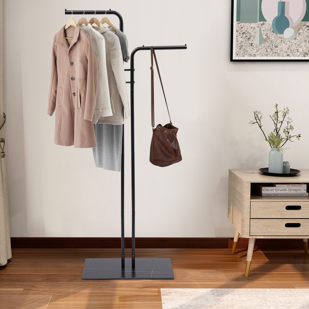 Coat Rack, Freestanding Coat Rack, Slate Iron Coat Rack with Stabel Base