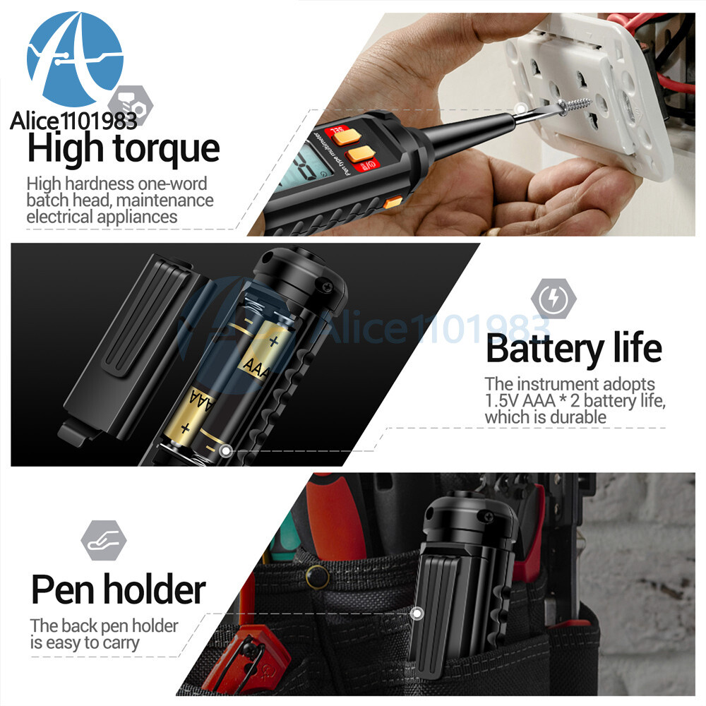 ANENG A3010 4000 Counts Pen Multimeter Backlight AC DC Resistance Capacitance Hz