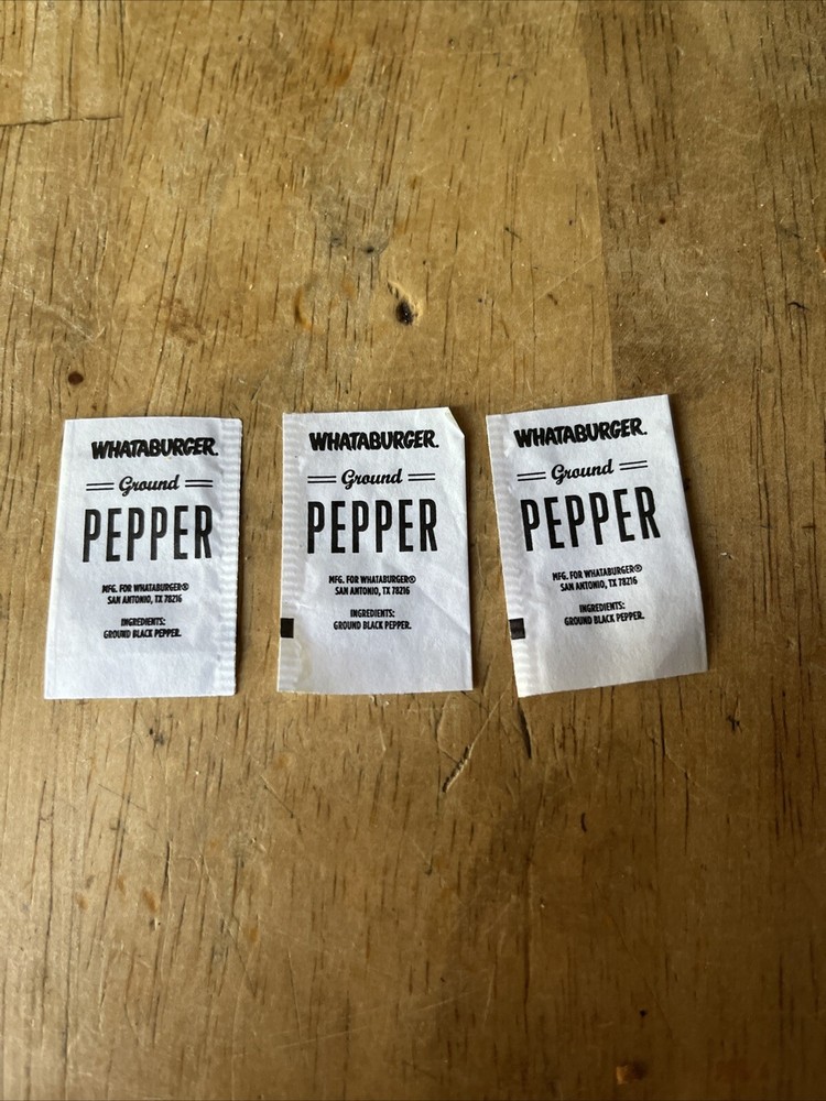 Sell Nothing 3 Whataburger Empty Pepper Packets