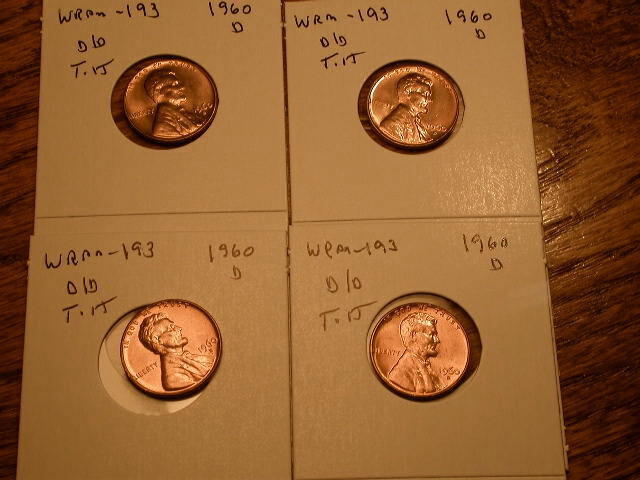 1960-D WRPM#193 D/D Tilted Ch/Gem BU Uncirculated Red Lincoln Cent Error
