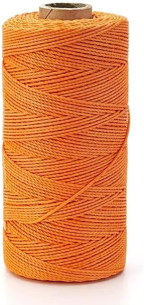 Orange Mason Line String Line, 250Ft Length, #18 Braided Nylon String, Nylon Twi