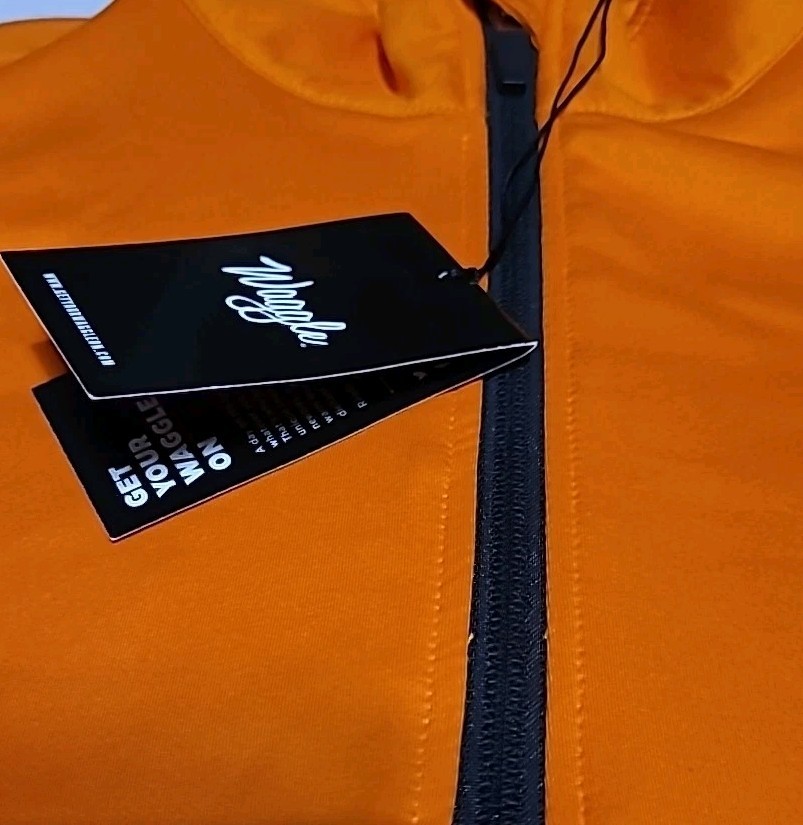 Waggle 1/4 Zip Pullover Men Orange Blaze 75% Polyester 25% Spandex Hunting Golf