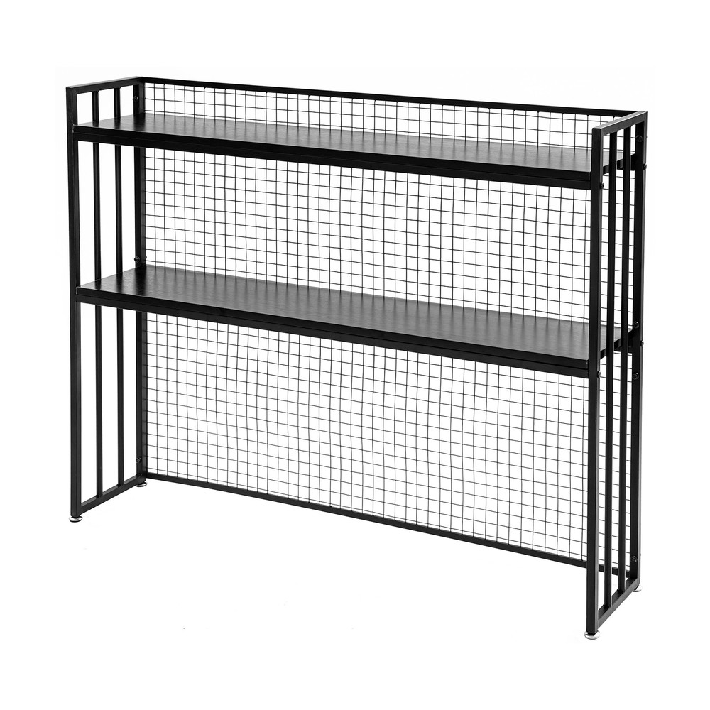 Black Desktop Bookshelf, 2-Tier Desktop Storage Rack, Desktop Storage Shelf