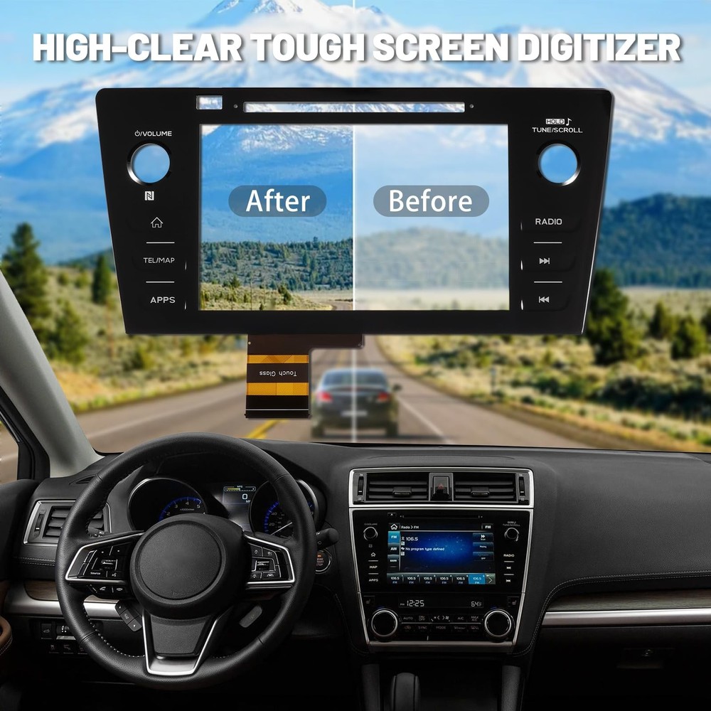 High Version Touch Screen Digitizer, TEL/MAP Button, Fit for 2018-2019 Subaru...