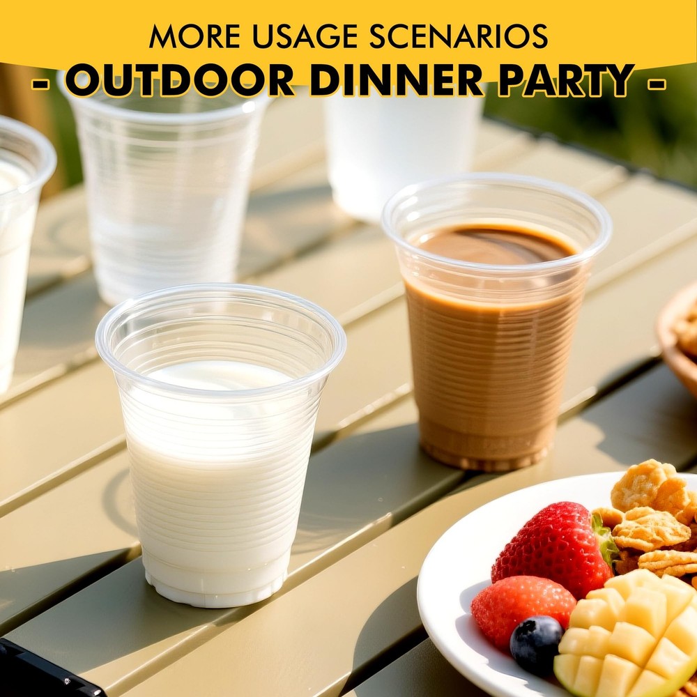 500 Pack 9 oz Plastic Cups, Clear Disposable Plastic Cups Bulk, Cold Drinking...