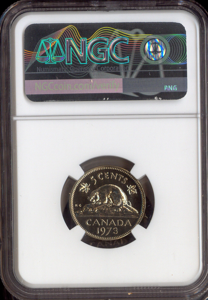 1973 Canada 5 Cents 5C NGC MS68 MAC - Quality