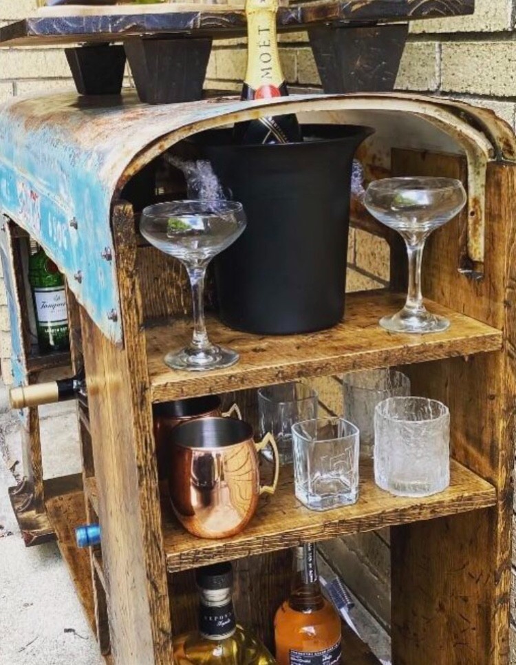 Bar Cart Man Cave Authentic Tractor Bar