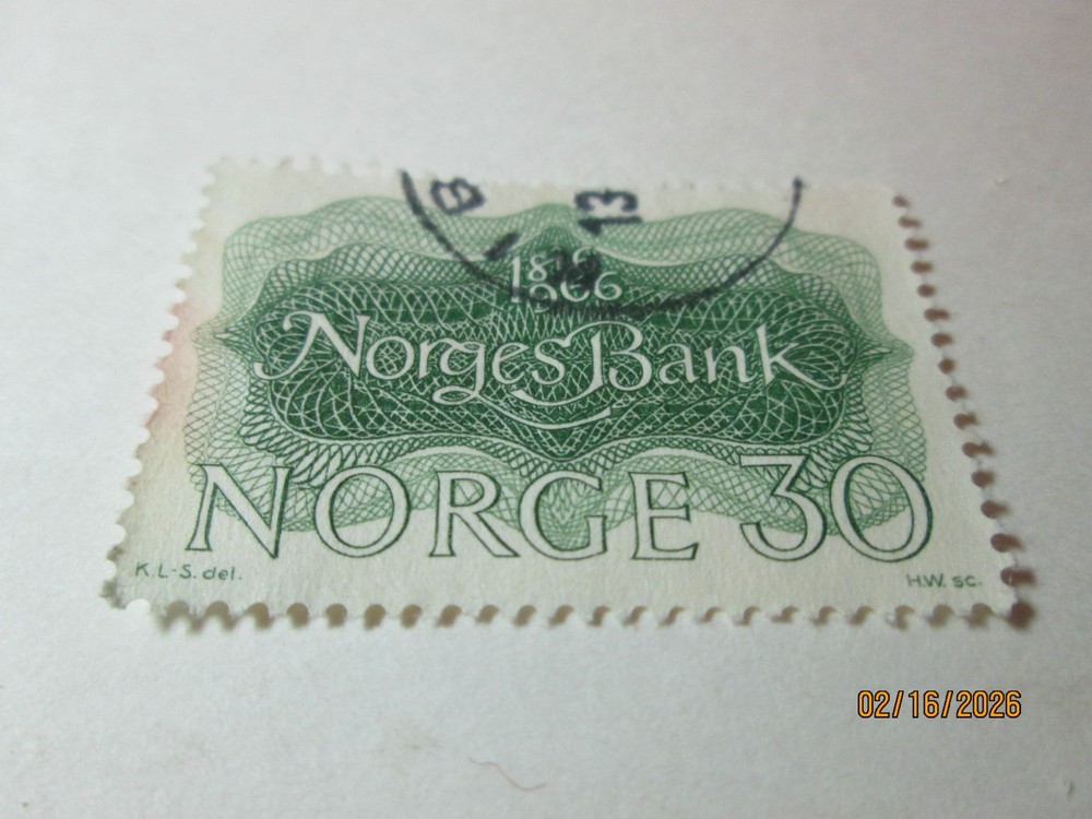 NORGES NORWAY BANK STAMP.