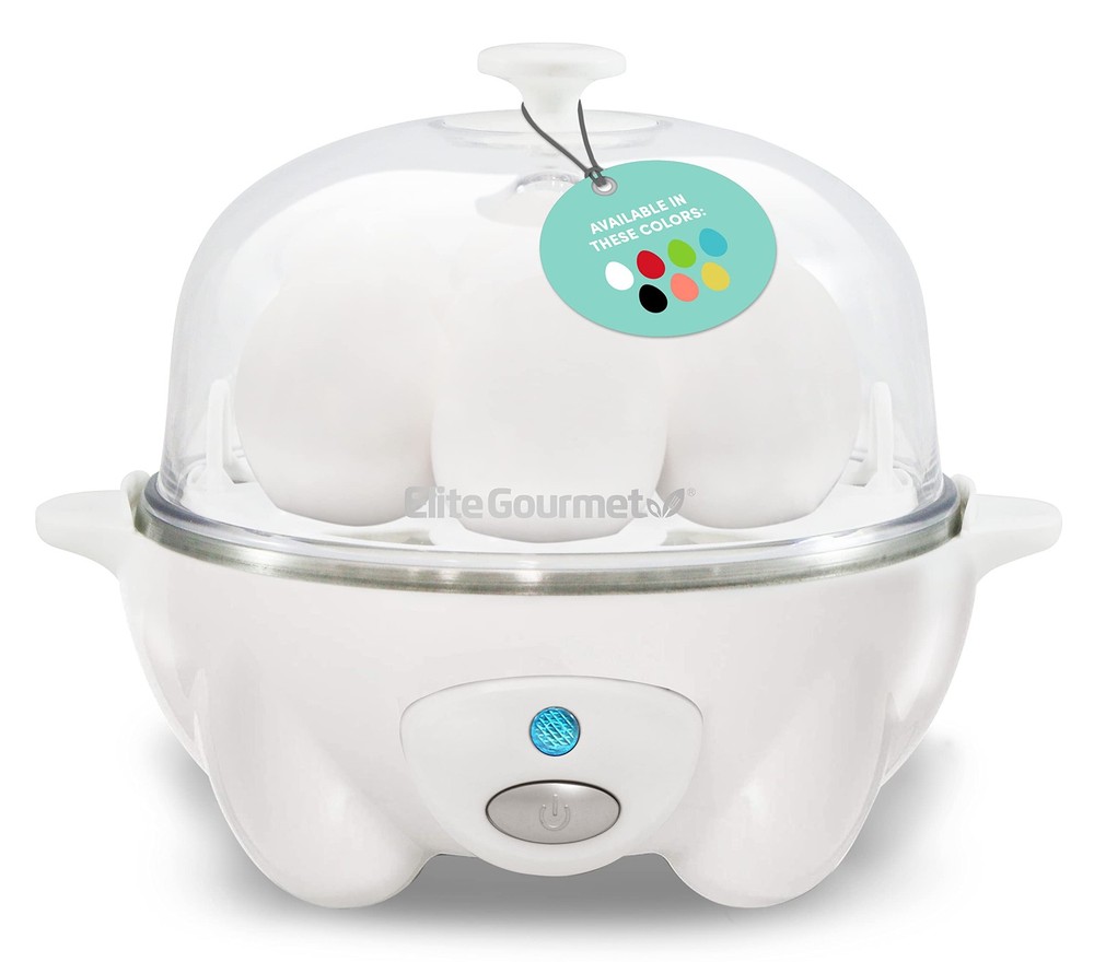 Elite Gourmet Easy Egg Cooker 7 Egg Capacity Automatic Boiling Poaching Steaming