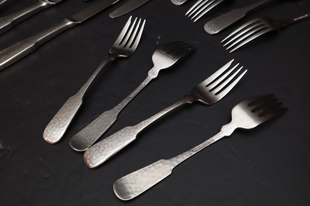 20 Pc Towle HAMMERSMITH Germany Stainless Flatware Hammered Glossy SVC for 4