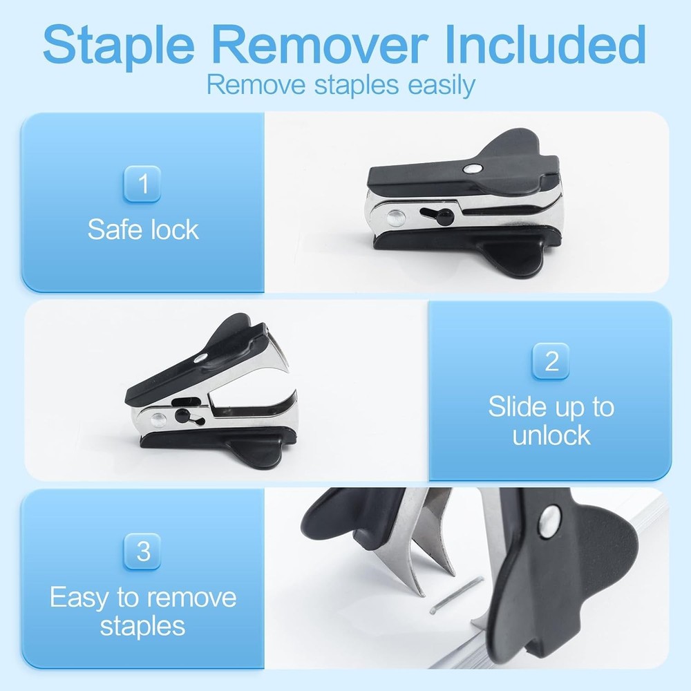 M&G Desktop Stapler with 25 Sheet Capacity, Two Binding Modes, Basic Stapler Set